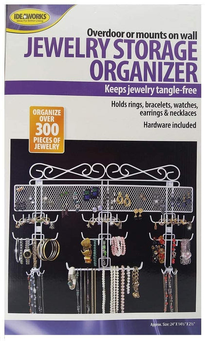 Organizing Jewelry Valet coated wire (White) (14.5"H x 23.75"W x 2.375"D)