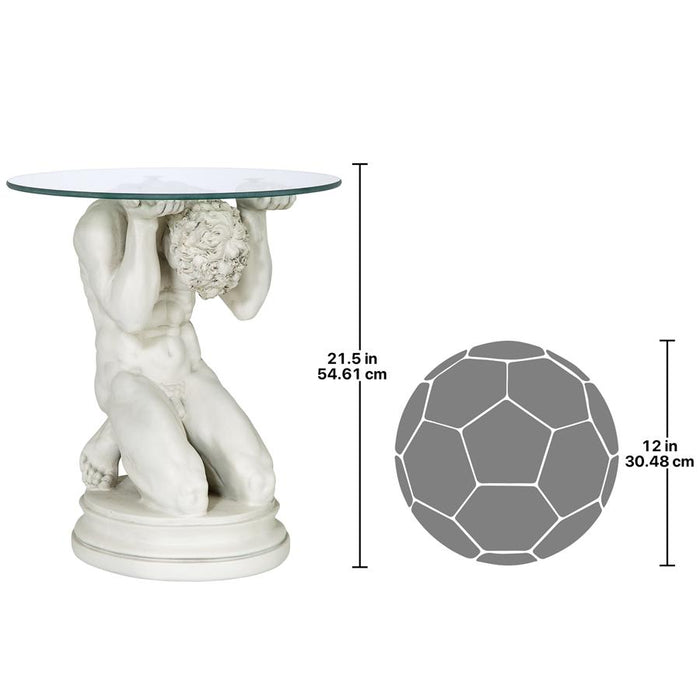 NEOCLASSICAL MALE GLASS TOPPED TABLE