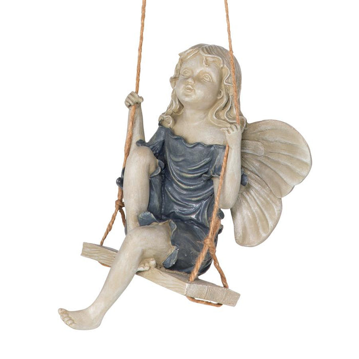 SUMMERTIME FAIRY ON A SWING STATUE