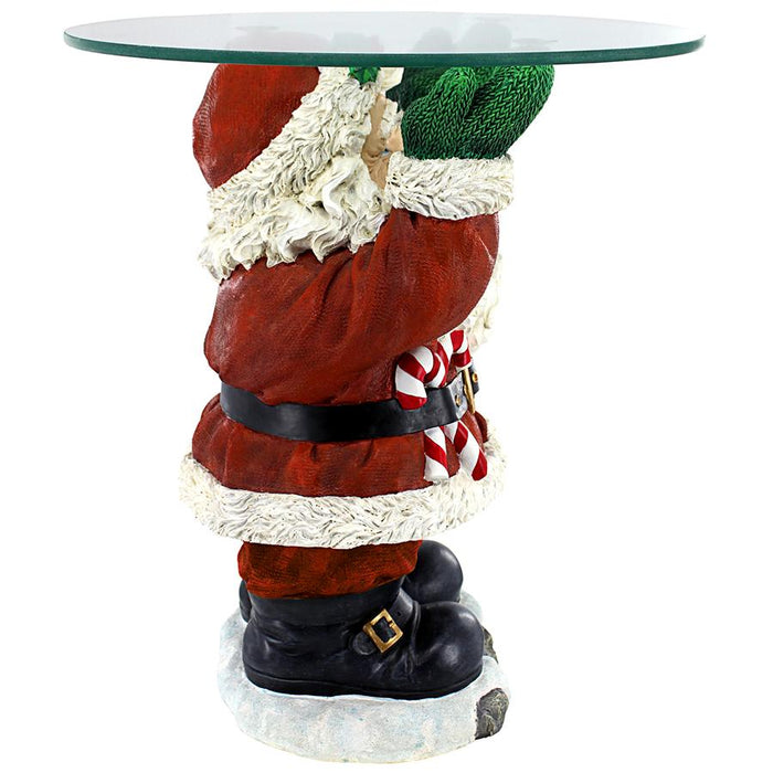 SANTA CLAUS HOLIDAY GLASS TOPPED TABLE