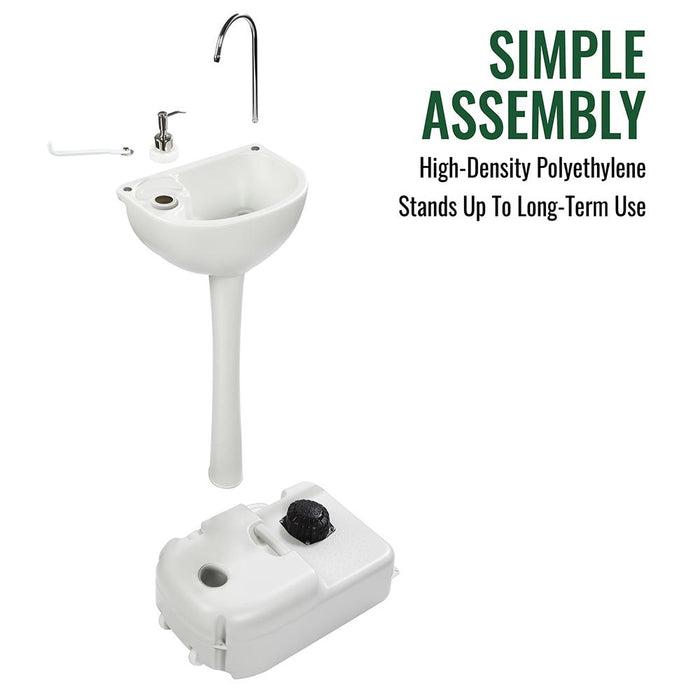 Advanced Portable Sink, Outdoor Sink & Hand Washing Station, (19L)Water Tank, Wheels & Soap Dispenser