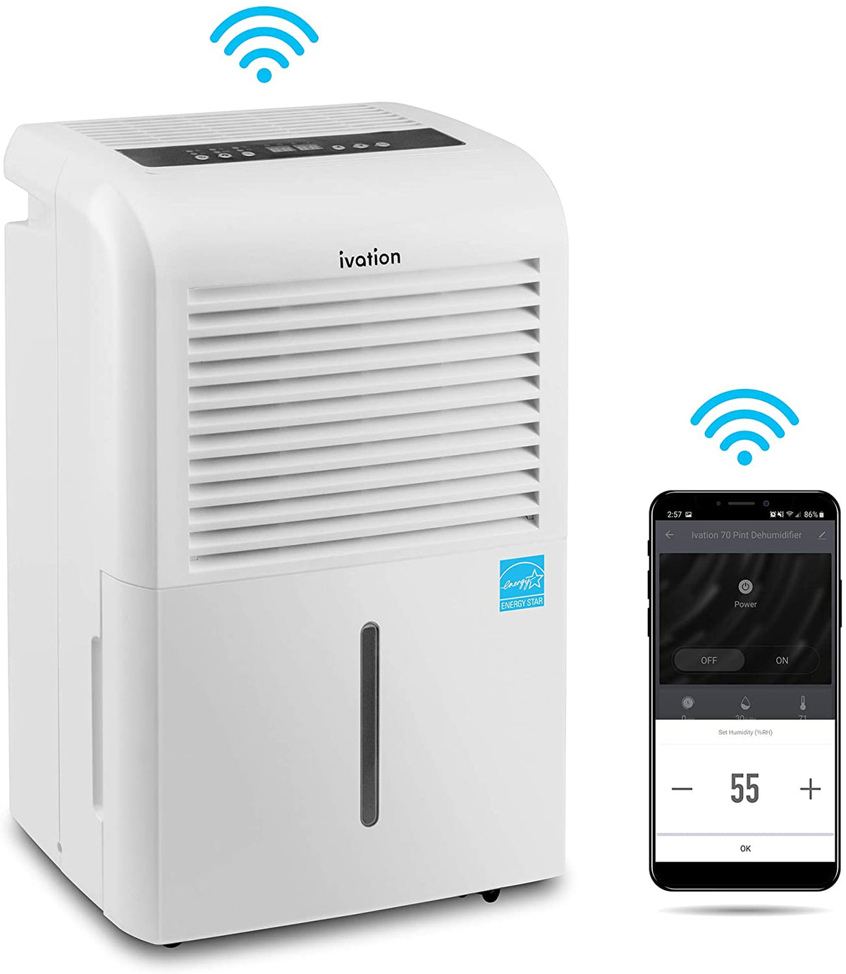 Smart Wi-Fi App Energy Star Dehumidifier With Drain Hose & Connector f ...