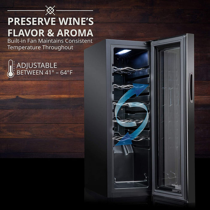 12 Bottle Wine Fridge w/Lock, Large Freestanding Wine Refrigerator
