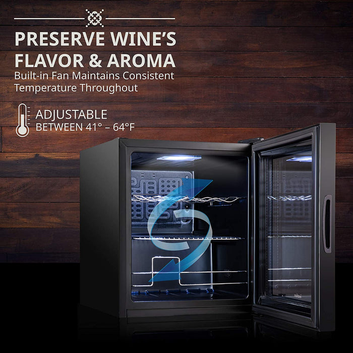 12 Bottle Wine Fridge, Freestanding Wine Refrigerator, Wine Cooler w/Lock