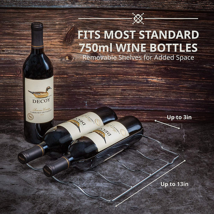 18 Bottles Wine Fridge, Large Stainless Steel Freestanding Wine Cooler w/Lock