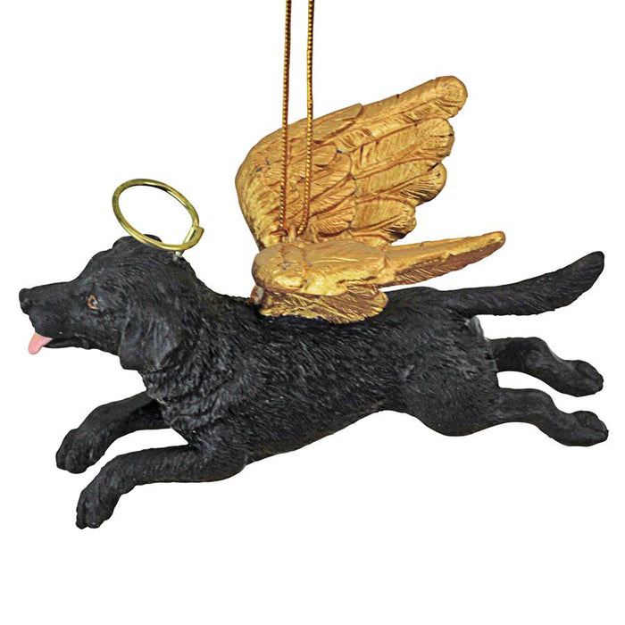 ANGEL BLACK LAB DOG ORNAMENT