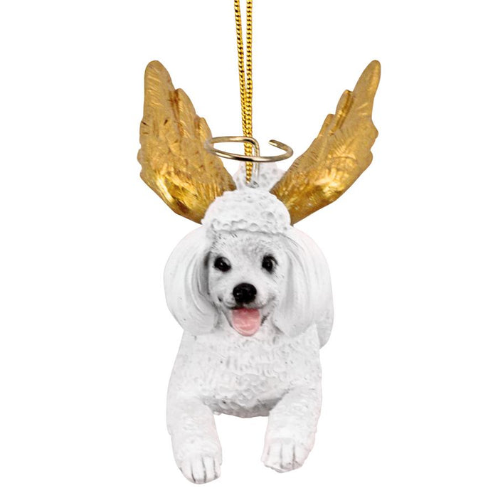 ANGEL WHITE POODLE ORNAMENT