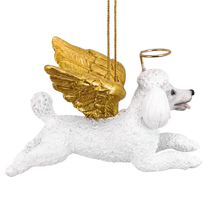 ANGEL WHITE POODLE ORNAMENT