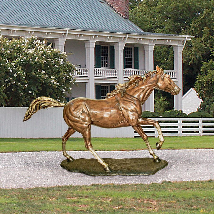 GALLOPING STEED BRONZE HORSE STATUE