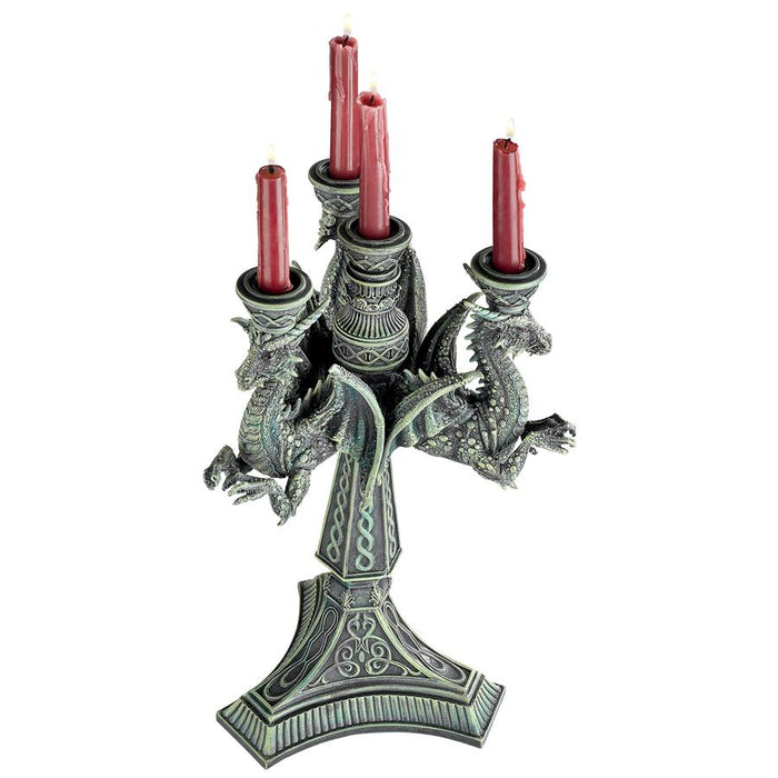 KNIGHT TEMPLAR DRAGONS CANDLE HOLDER