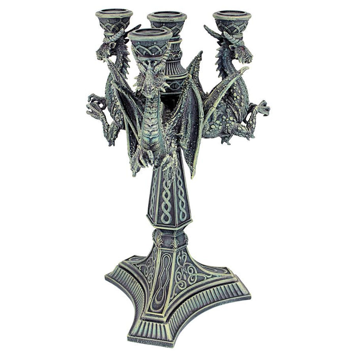 KNIGHT TEMPLAR DRAGONS CANDLE HOLDER