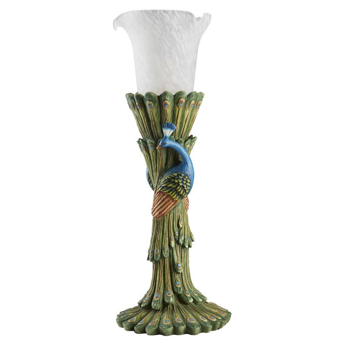 VICTORIAN PEACOCK TORCHIERE TABLE LAMP