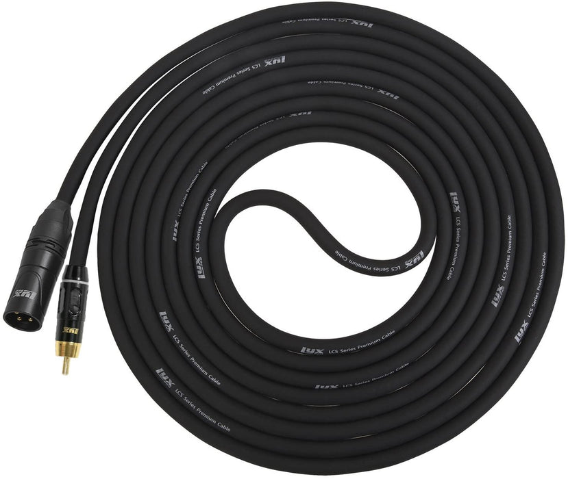 XLR Male to Single RCA Male 10 Feet Black Cable, Convert Balanced Audio Signals to Unbalanced Signal