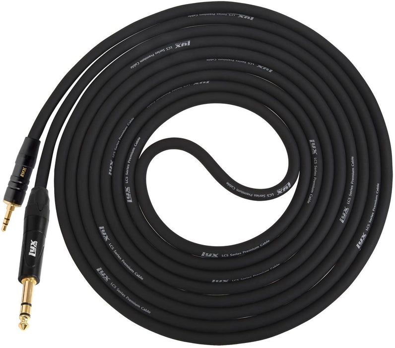 Premium 3.5mm (1/8” Mini-Stereo) TRS to ¼” TRS Male to Male Balanced Cable, 10 feet