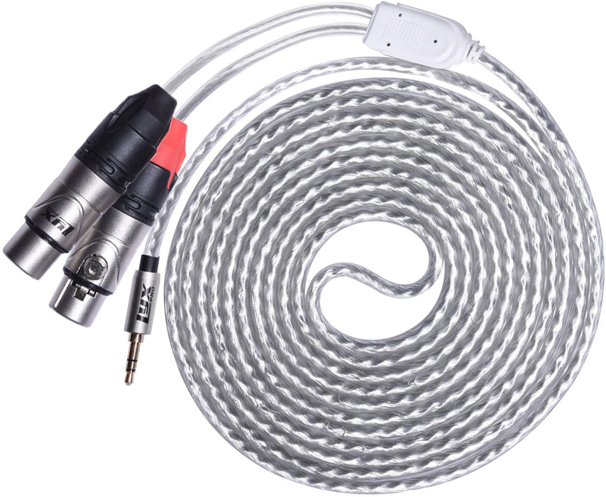 Premium Y-Cable 3.5mm TRS Male to 2 XLR Female Stereo Audio Y-Splitter Adapter Cable