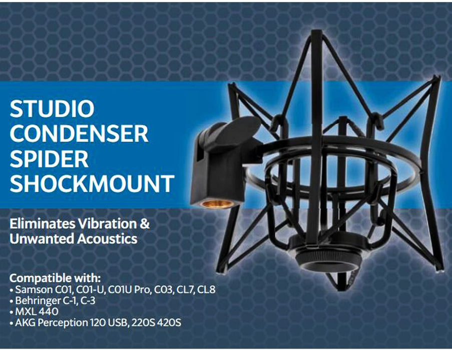 Studio Shock Mount with Pop Filter Condenser Spider Microphone