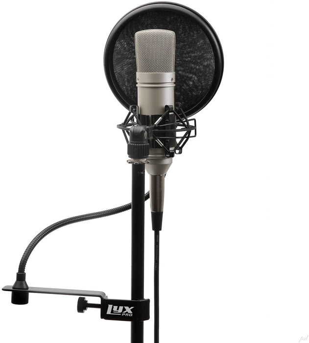 Dual Layer Microphone Pop Filter with Flexible Gooseneck