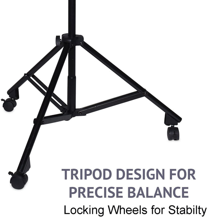 Overhead Foldable Tripod Microphone Stand with Telescoping Boom and Wheels