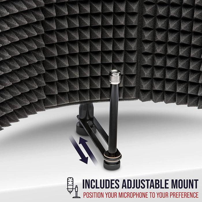 10 Vocal Sound Absorbing Acoustic Microphone Isolation Shield – Portable and Adjustable