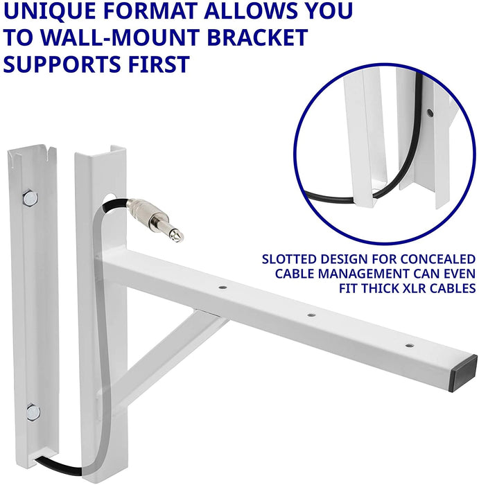 15” Wall-Mount Speaker Brackets in White