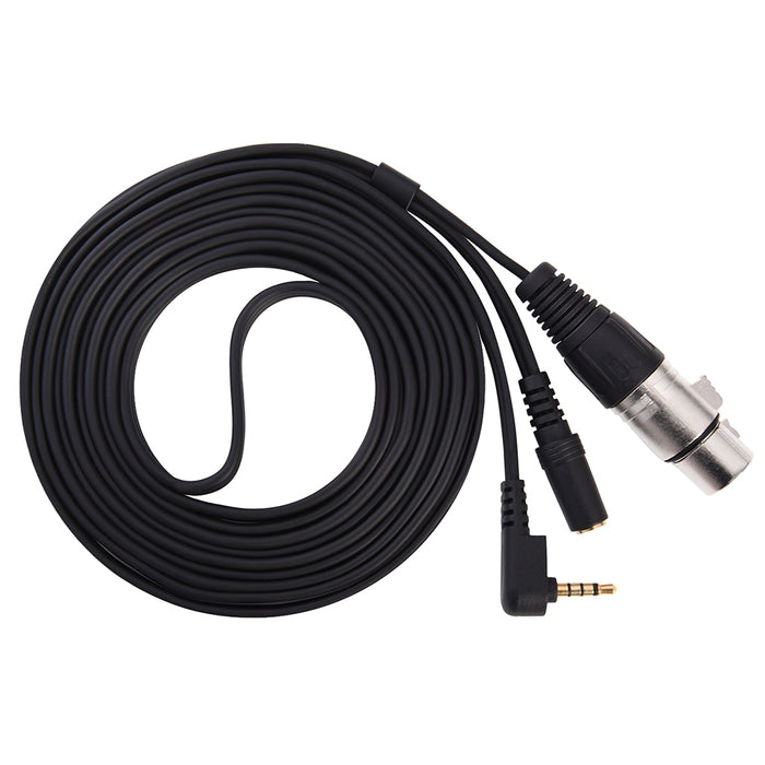 XLR to 3.5mm, Connects XLR Microphones to iOS, iPhone, with Headphones Output, 10 feet Cable