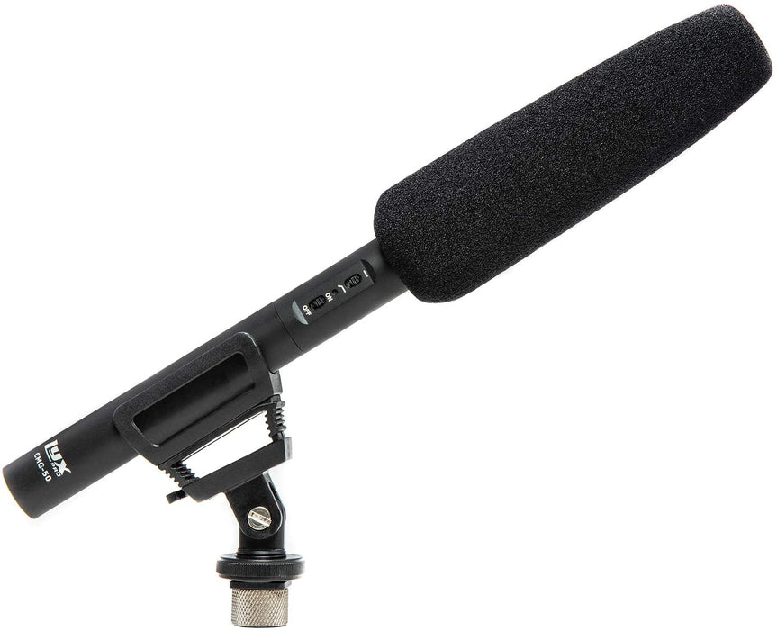 Shotgun Microphone with Shock Mount and Wind Screen