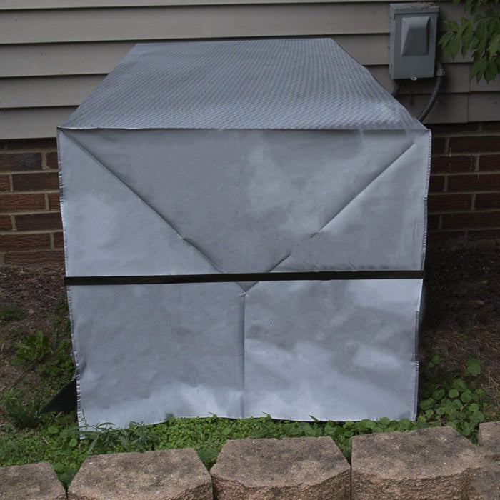 Outdoor Air Conditioner Cover - A/C Winter Weather Protector - Square, Gray