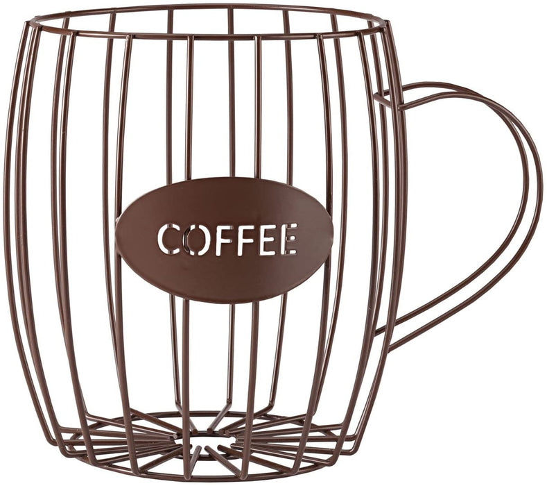 Coffee Cup Wire Basket, Brown, One Size Fits All