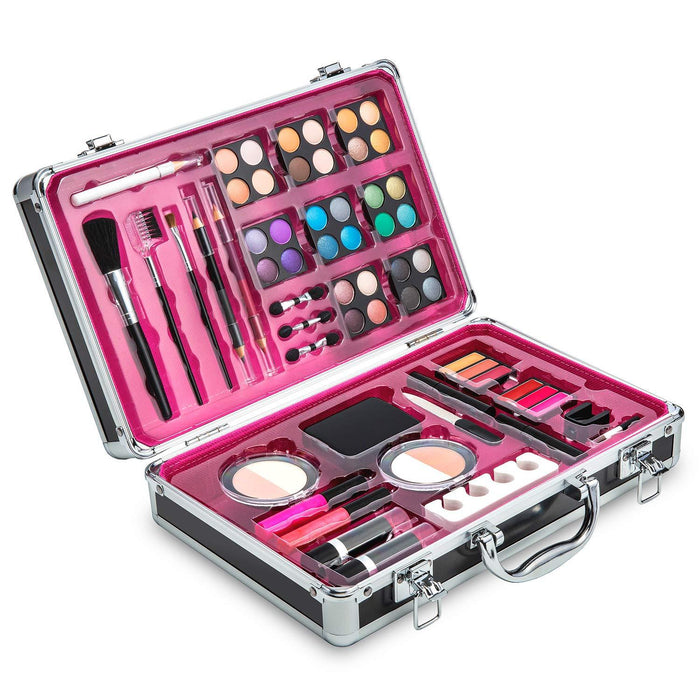 Makeup Kit Set - 32 Eye Shadows 6 Lip Glosses 2 Lip Gloss Wands & More - Case with Carrying Handle