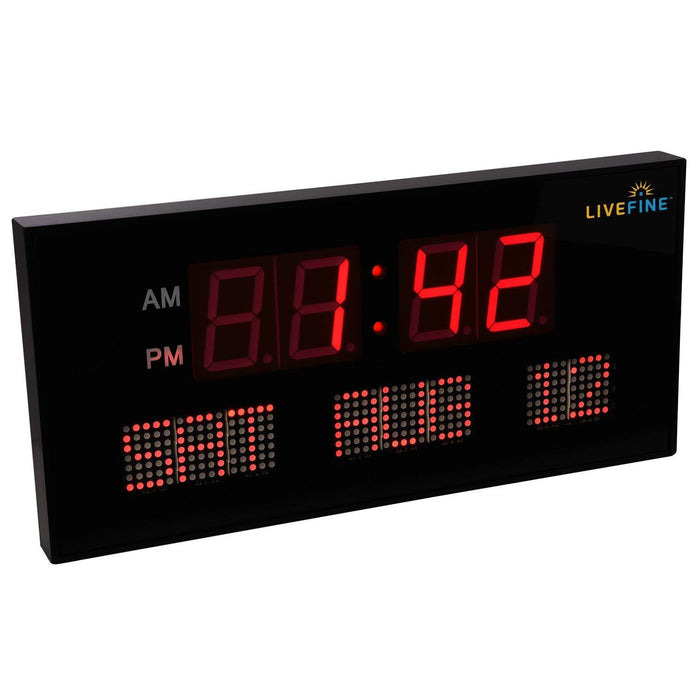 22 in. Large Digital Wall Clock, LED Digital Clock with Calendar