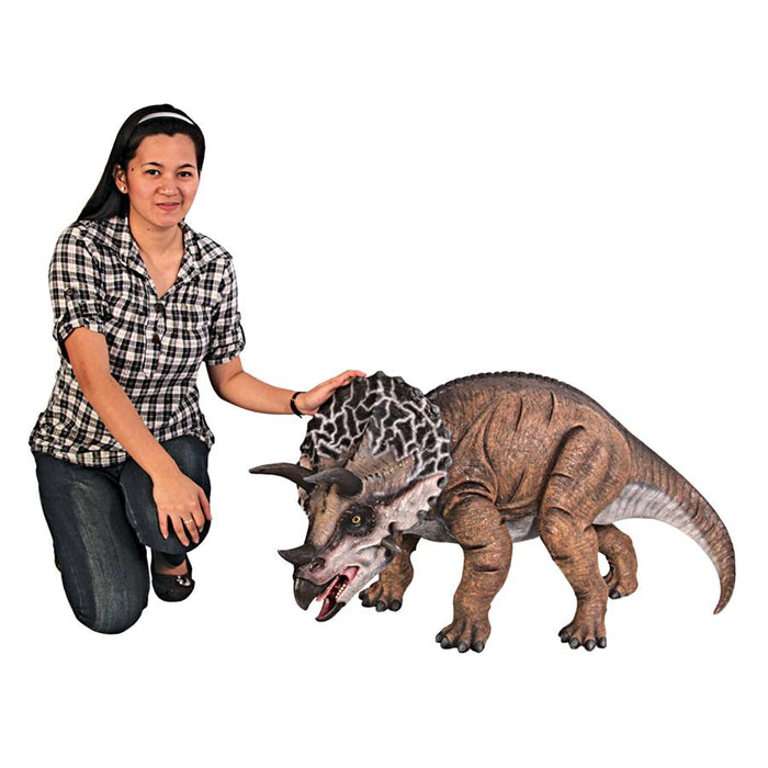 TRICERATOPS SCALED DINOSAUR STATUE