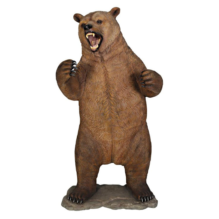 GROWLING GRIZZLY BEAR STATUE