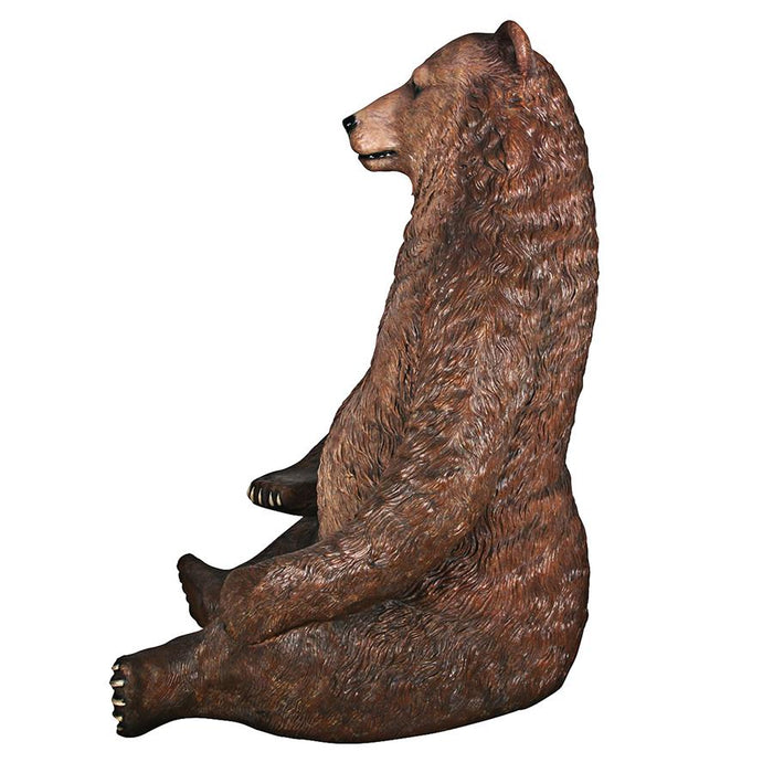 SITTING PRETTY BROWN BEAR STATUE