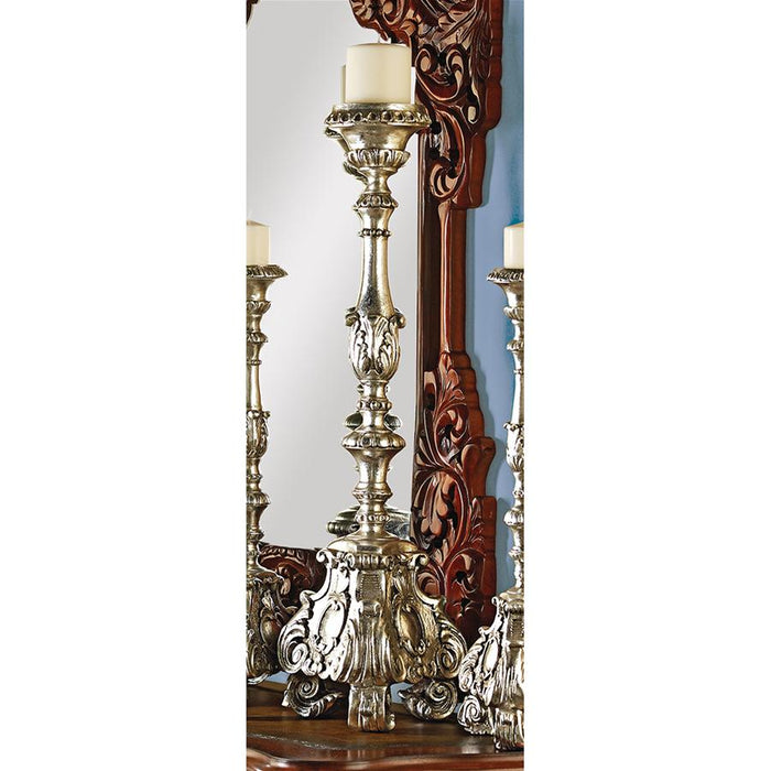 LARGE SCROLL FOOTED CANDLESTICK