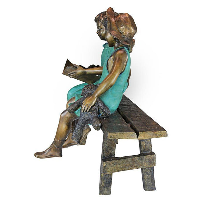 READ TO ME BOY AND GIRL BRONZE STATUE