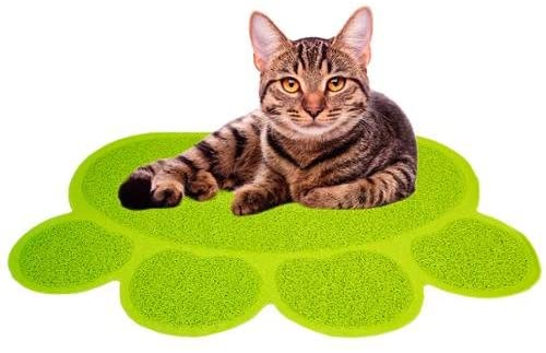 Cat Litter Mat Catcher - Smartgrip Paw-Shaped Grass-Like Material Traps Catches Litter - 24 x 18