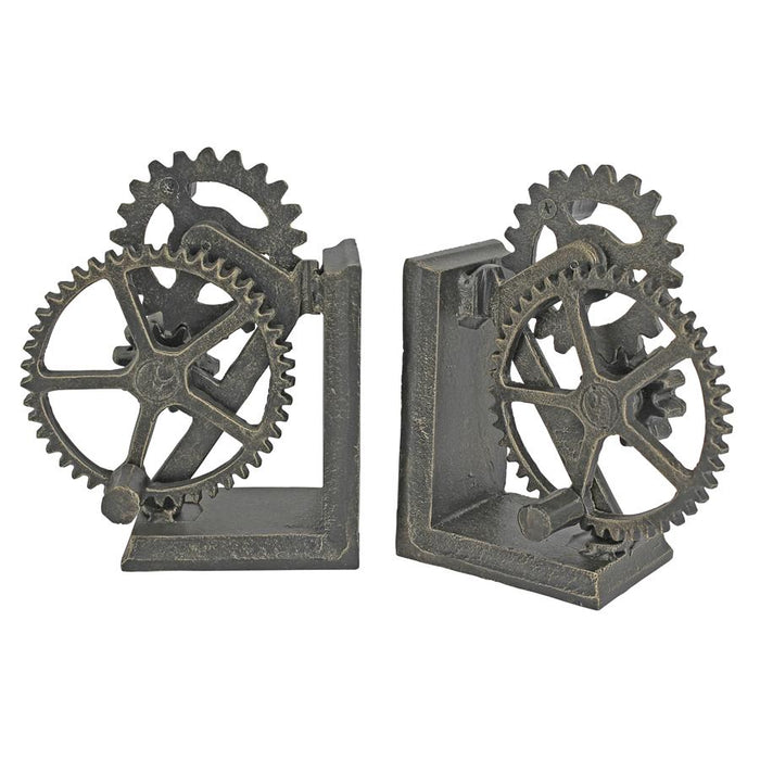 INDUSTRIAL GEAR IRON BOOKENDS