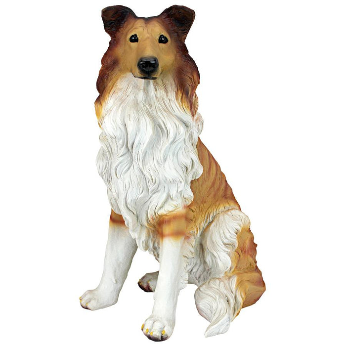 LONG HAIRED COLLIE DOG STATUE