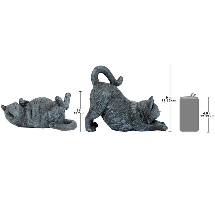 S/2 PLAYFUL CATS STATUES