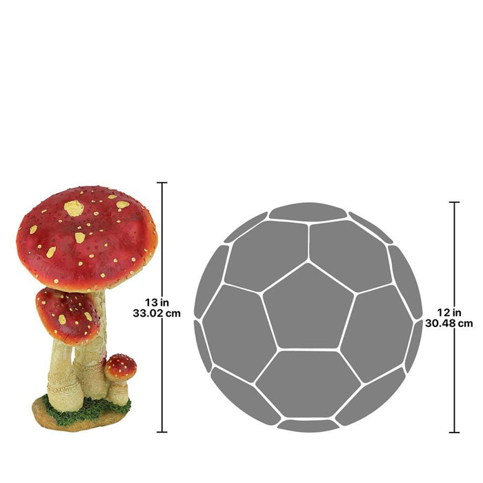 MYSTIC FOREST RED MUSHROOMS STATUE