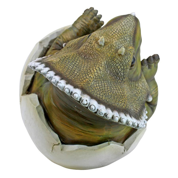 BABY TRICERATOPS DINO EGG STATUE