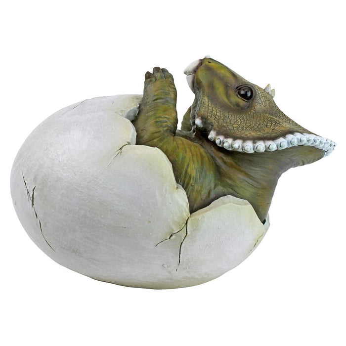 BABY TRICERATOPS DINO EGG STATUE