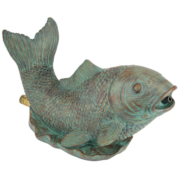 JAPANESE KOI PIPED SPITTER STATUE