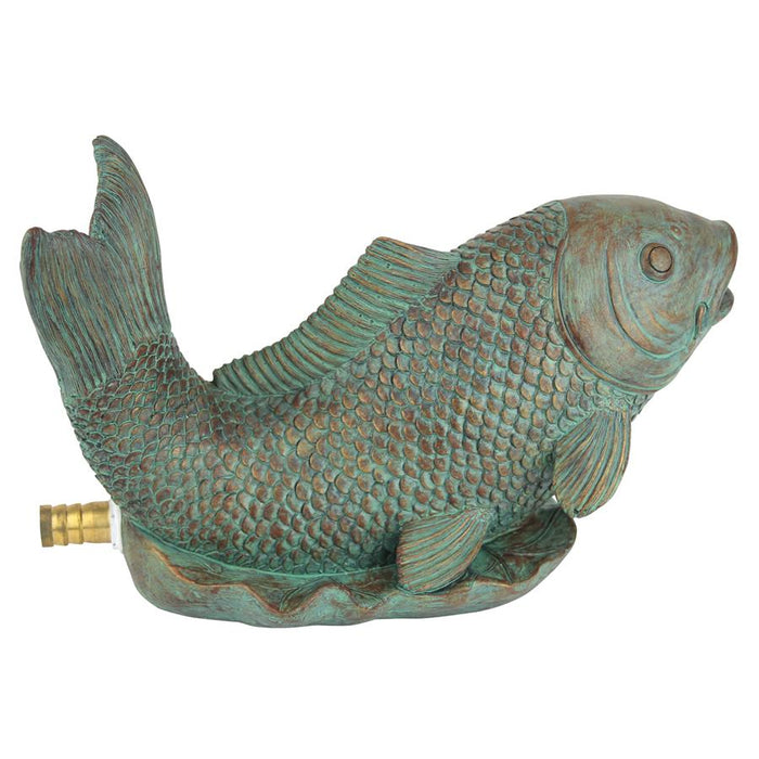 JAPANESE KOI PIPED SPITTER STATUE