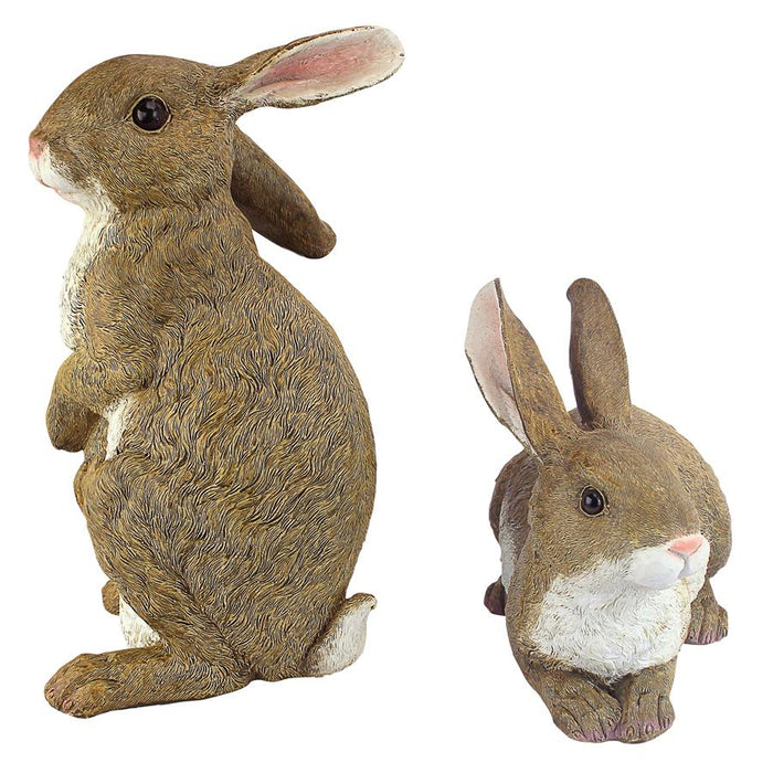 S/ BAHSFUL AND HOPPER BUNNY STATUES