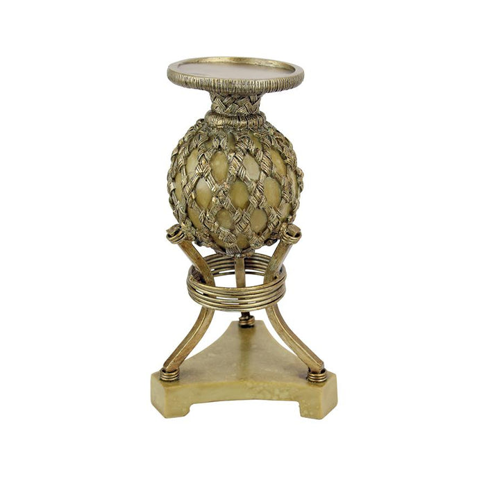 WOVEN ORB 9IN CANDLESTICK