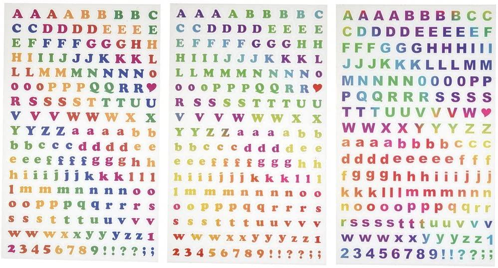 Colorful & Decorative ABC Letetrs & Numbers Stickers for 2x3 Photo Paper, Colorful