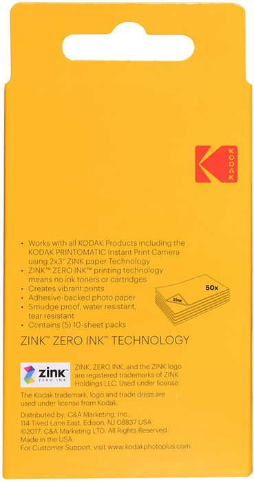 2023 For Kodak 2x3 Premium Zink Photo Paper 20-100 Sheets Compatible with  Kodak Smile, Kodak Step, PRINTOMATIC