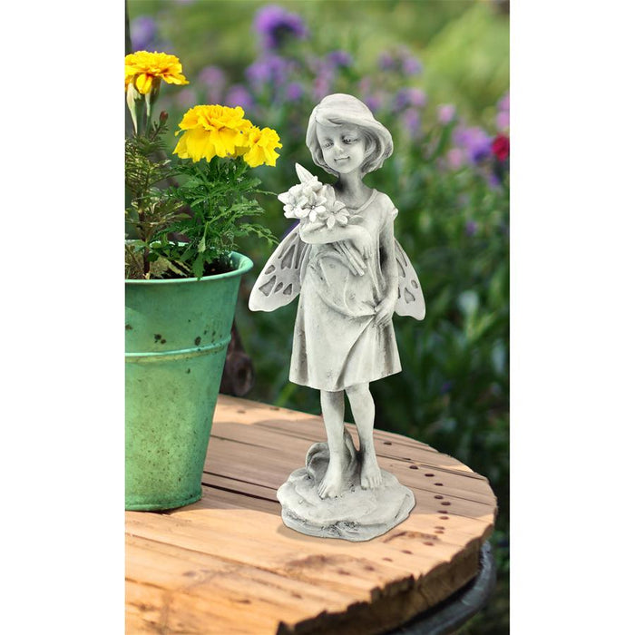 ROSE GARDEN FAIRY WITH FLOWERS STATUE