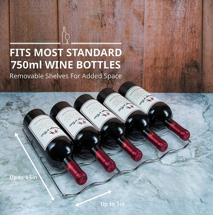 33 Bottle Wine Fridge, Dual Zone Freestanding Wine Refrigerator w/Lock
